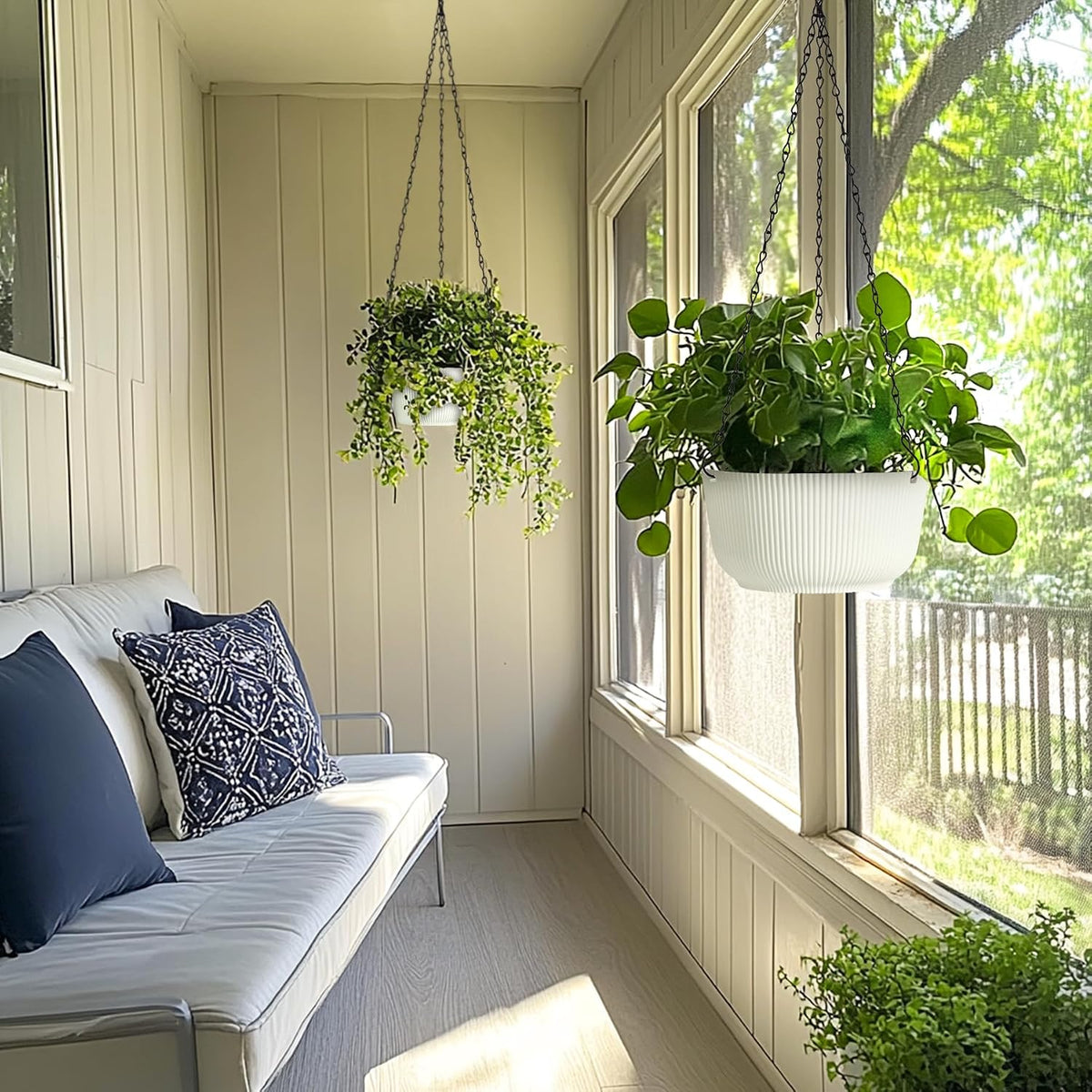 T4U Hanging Plant Pots, 2 Pack, 20 cm
