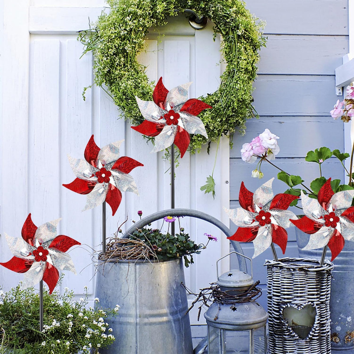 Hausse Reflective Pinwheels with Stakes, 10 Pack