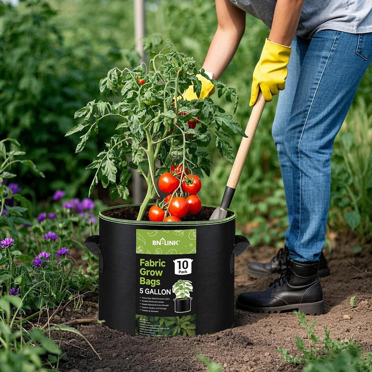 BN-Link Grow Bags, 5 Pack, 10 gal