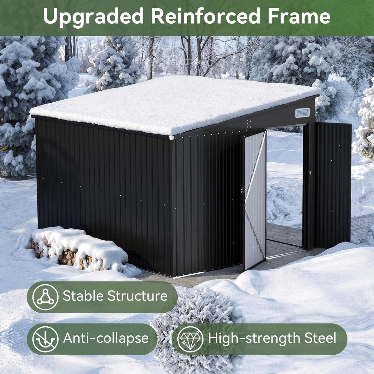 Aoxun Metal Garden Shed, 2.8 x 2.2 m