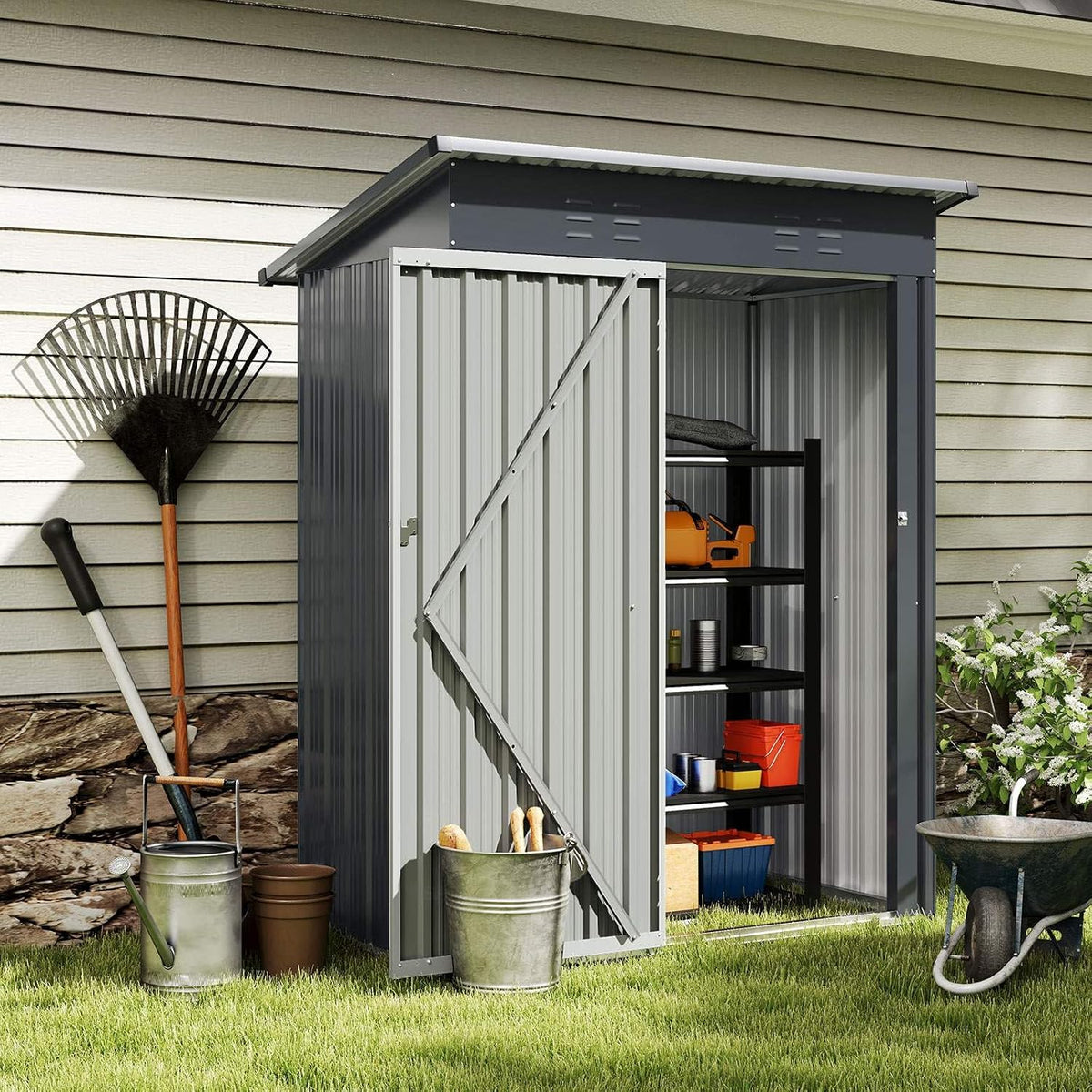 Costway Metal Garden Shed, 1.5 x 0.9 m