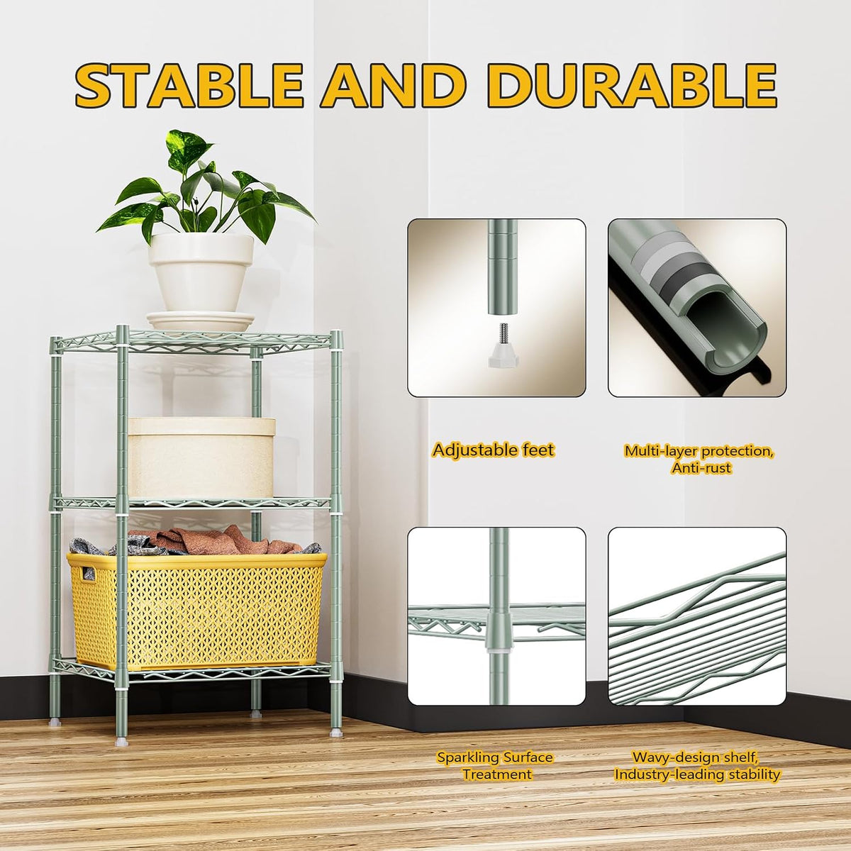 MZG Wire Storage Shelving Unit, 5 Tier
