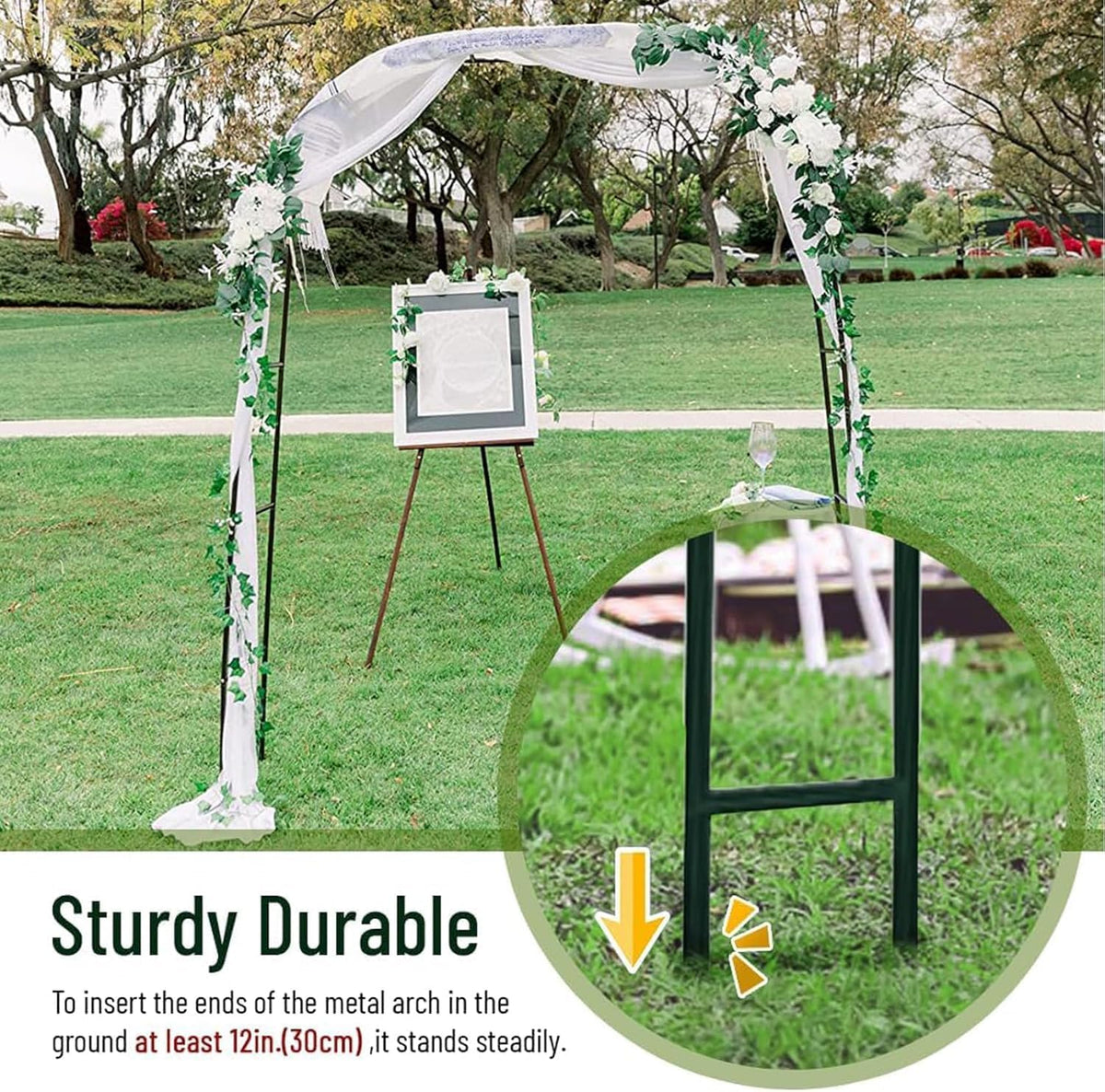 Metal Garden Arch Frame, Black