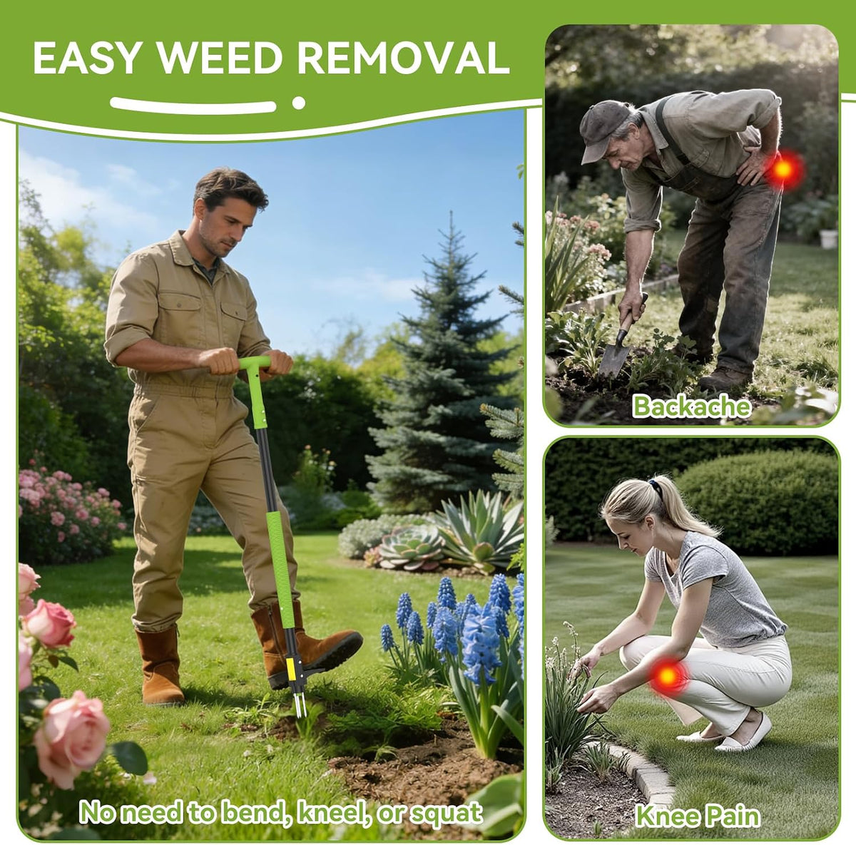Stand-Up Weed Puller with Long Handle