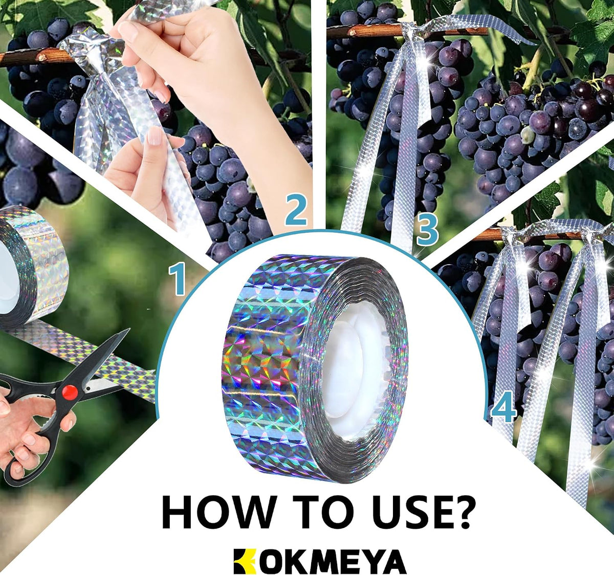 Double-Sided Reflective Bird Scare Tape, 80 m