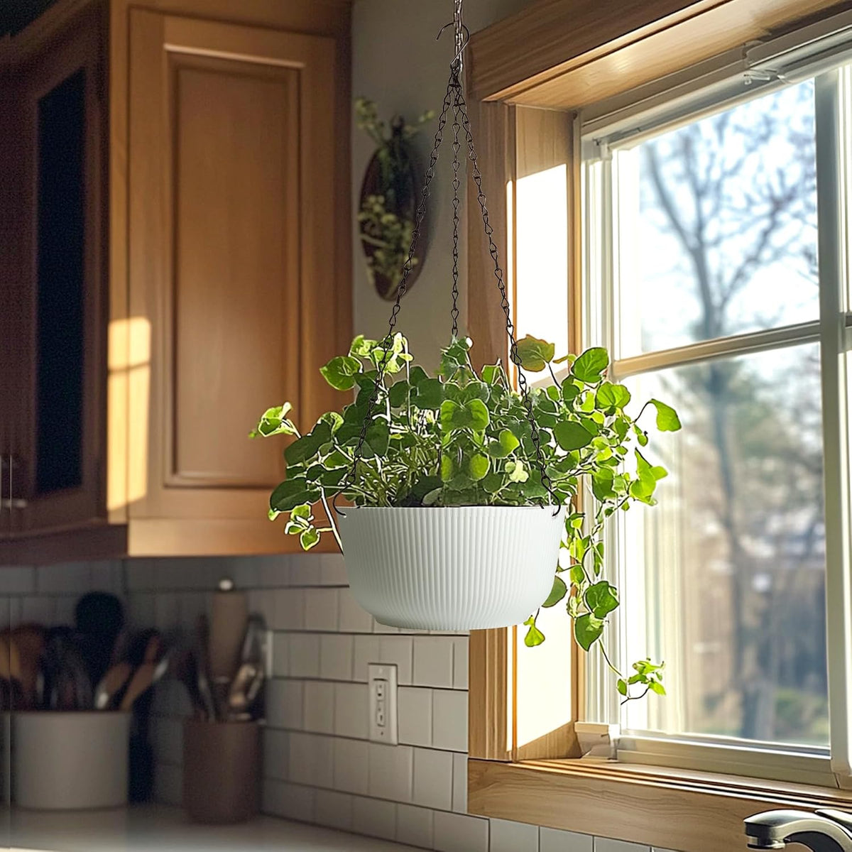 T4U Hanging Plant Pots, 2 Pack, 20 cm