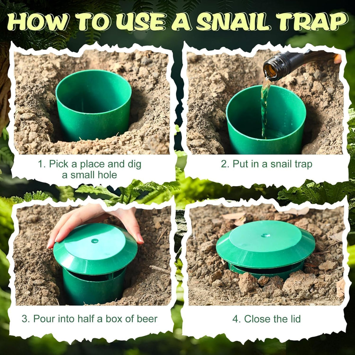 Qualirey Beer Slug Traps, 5 Pack, 11.3 x 9.5 cm