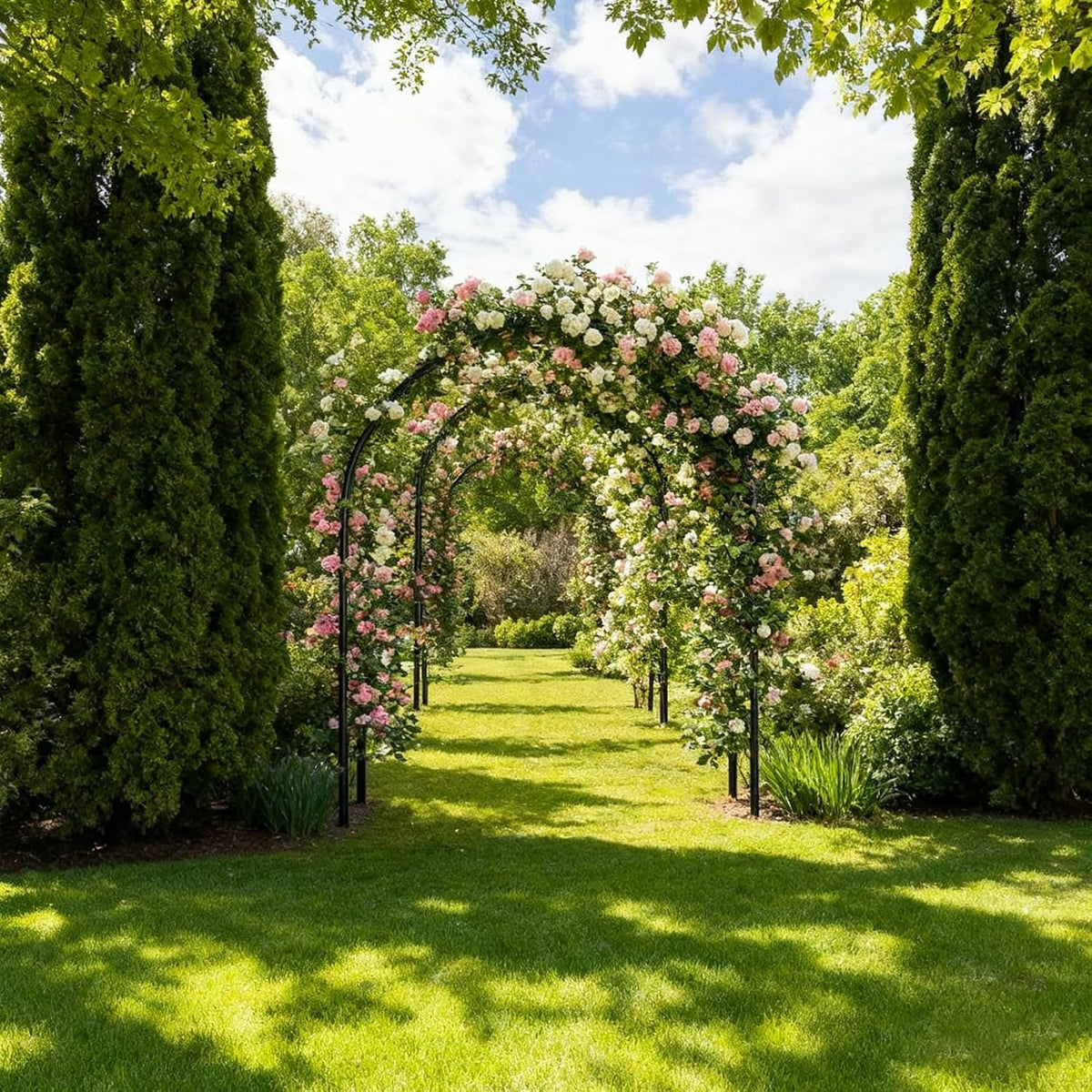 Metal Garden Arch Frame, Black