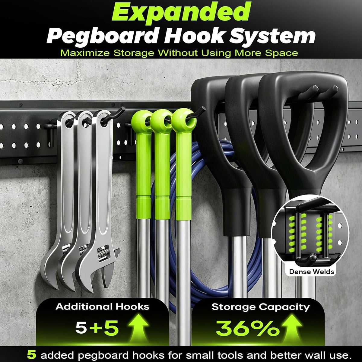 Garage Tool Organiser, Wall-Mounted, 125.7 cm