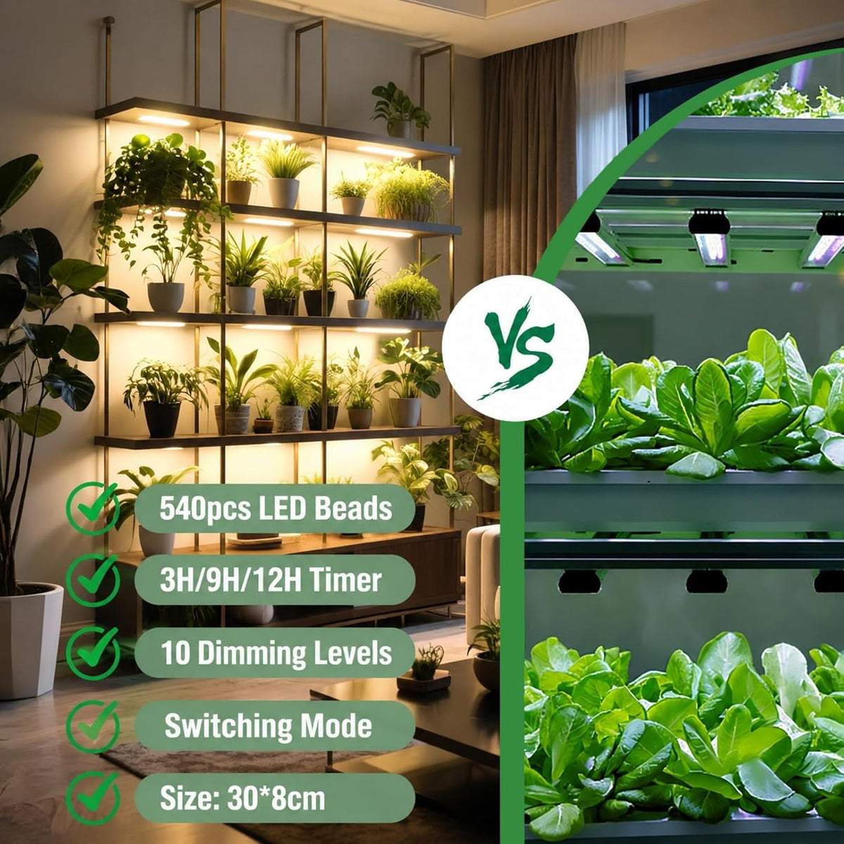 LED Grow Lights, 4 Pack, Full Spectrum