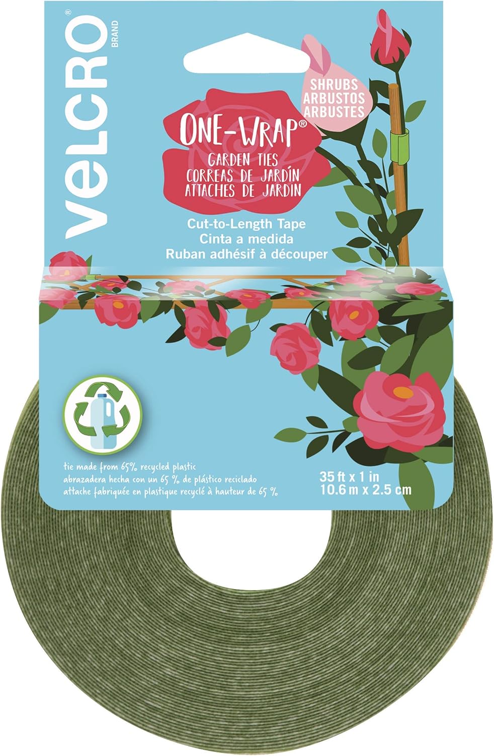 Velcro Brand Adjustable Plant Ties, 75 ft