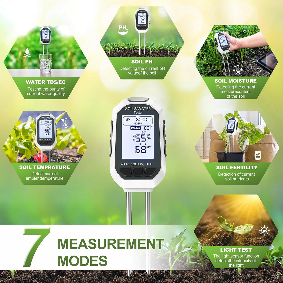 7-in-1 Soil & Water Meter