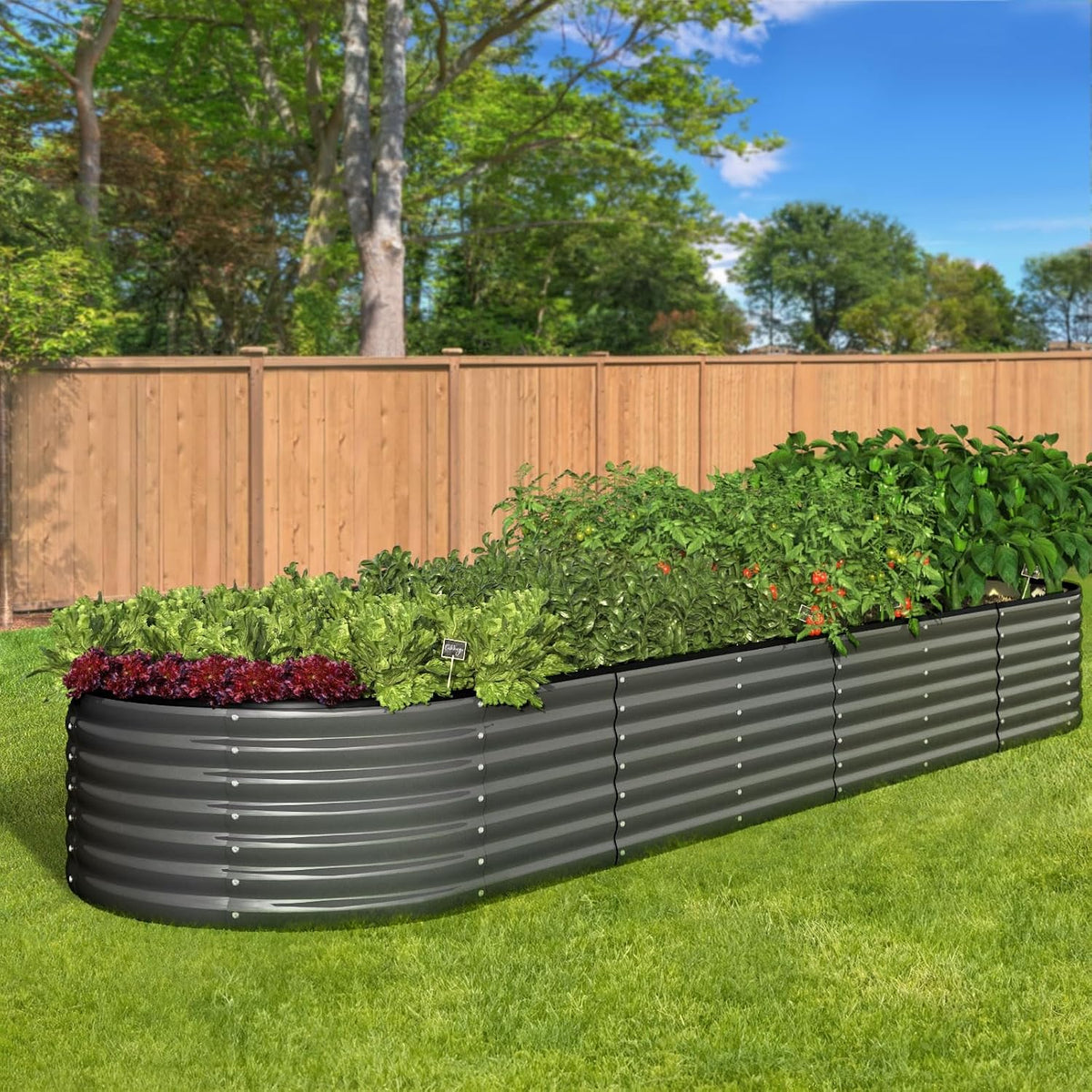 Livsip Galvanised Raised Garden Bed, 240 x 80 x 56 cm