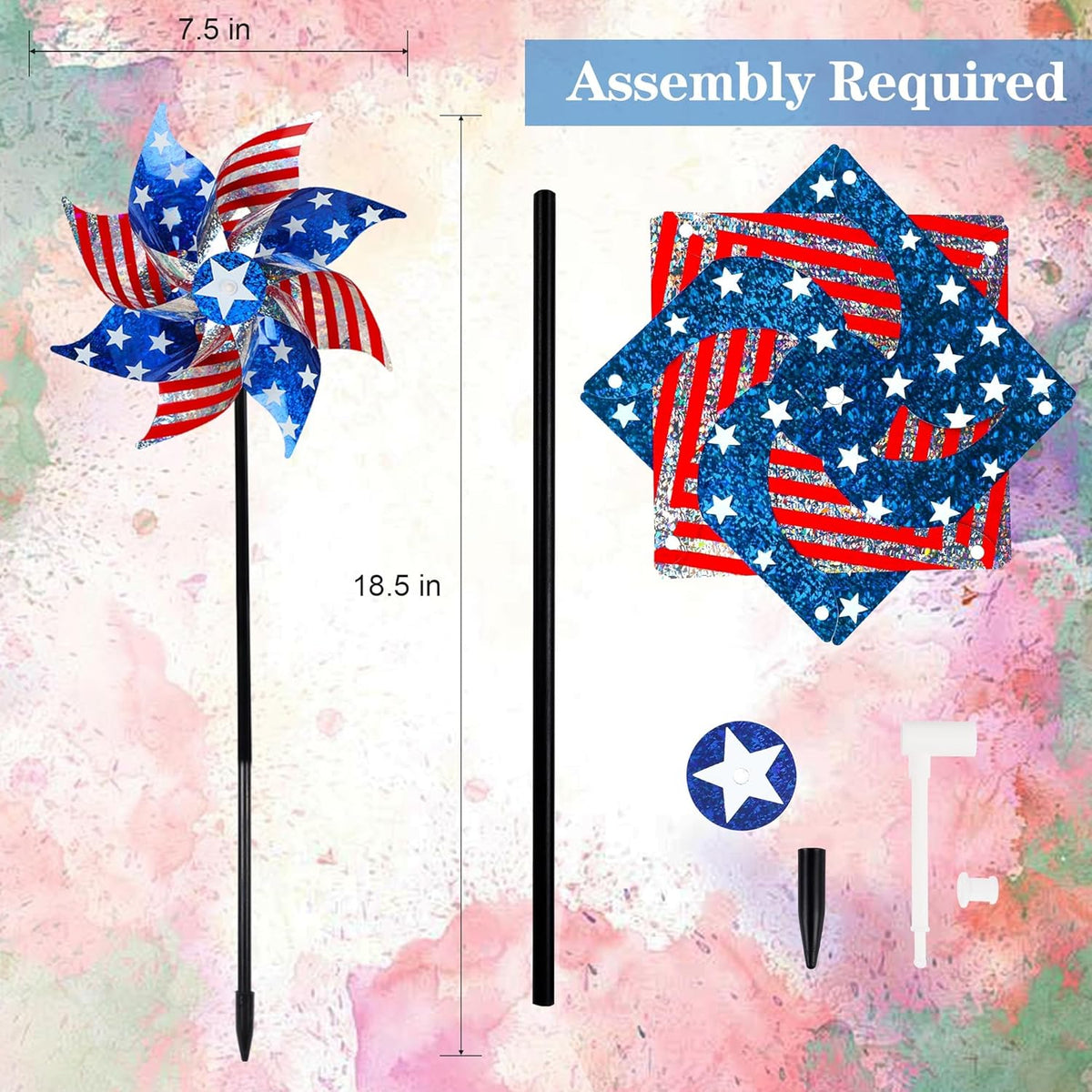 Hausse Reflective Pinwheels with Stakes, 10 Pack