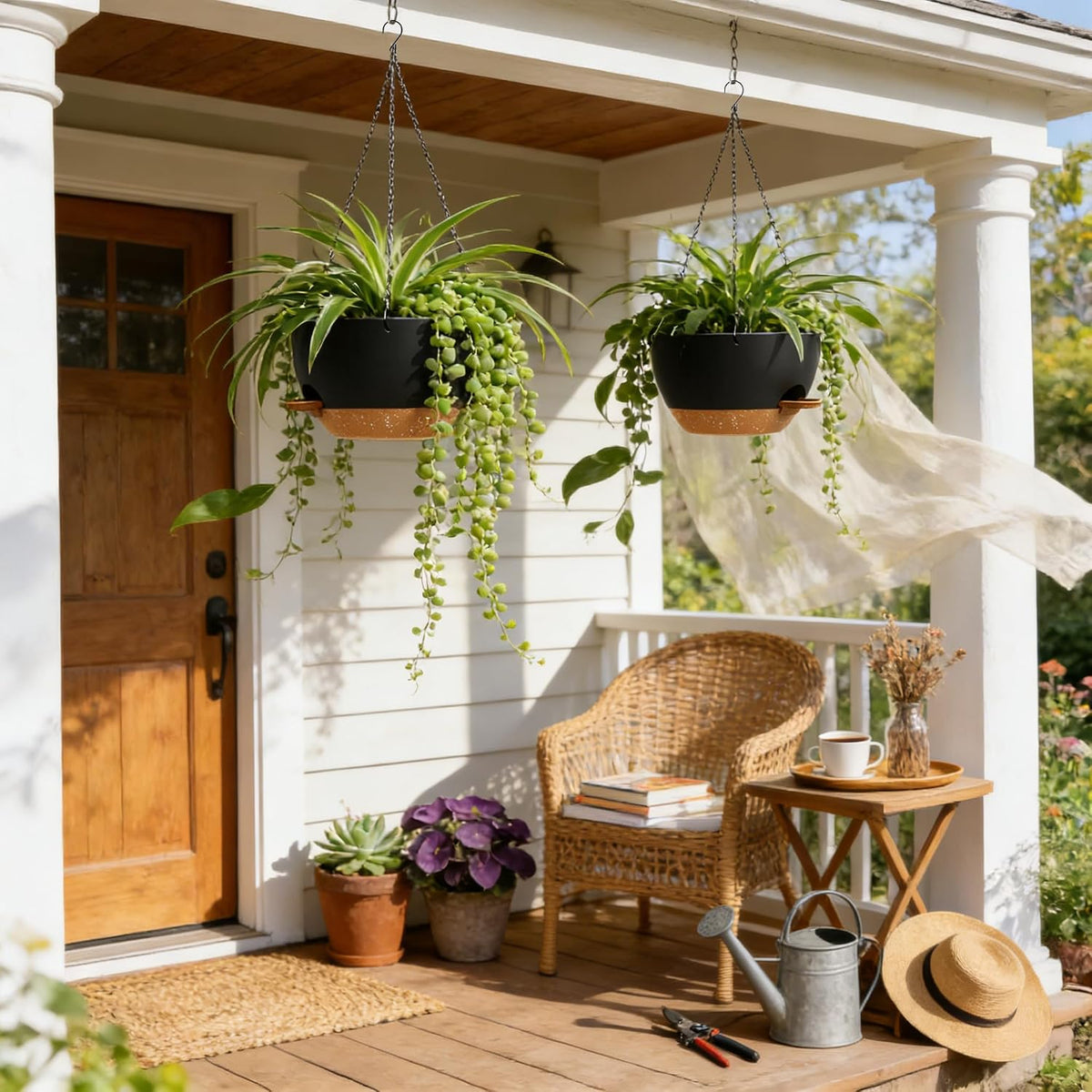 Self-Watering Hanging Planters, 2 Pack, 25 cm