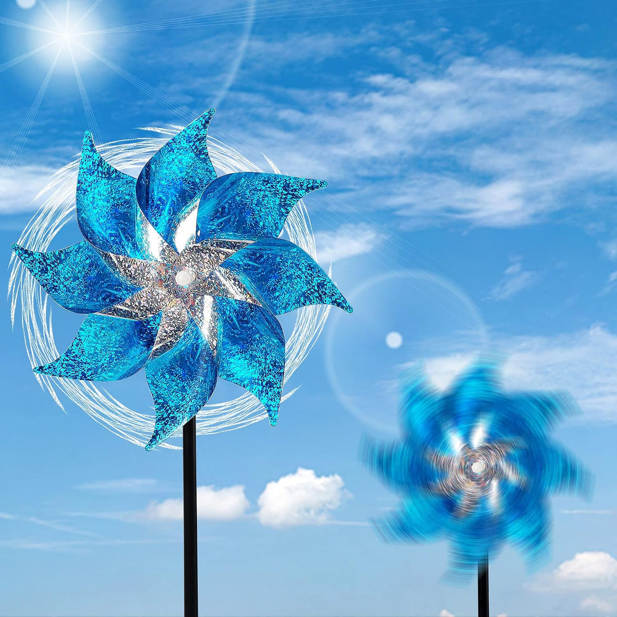 Hausse Reflective Pinwheels with Stakes, 10 Pack
