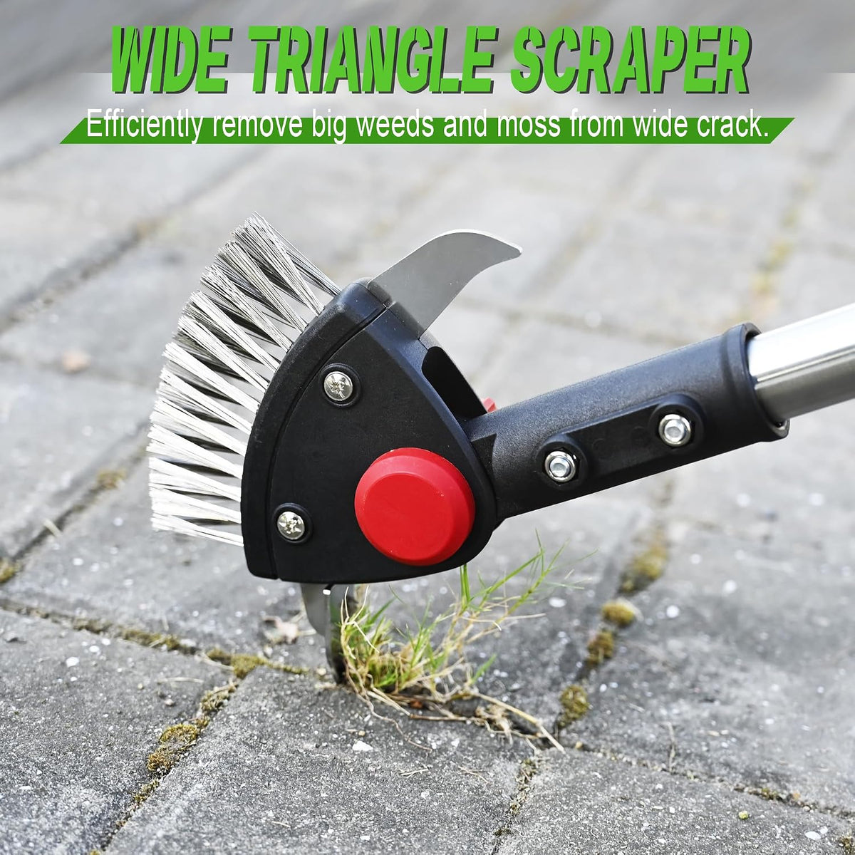 BARAYSTUS Adjustable Crack Weeder with Stainless Steel Brush