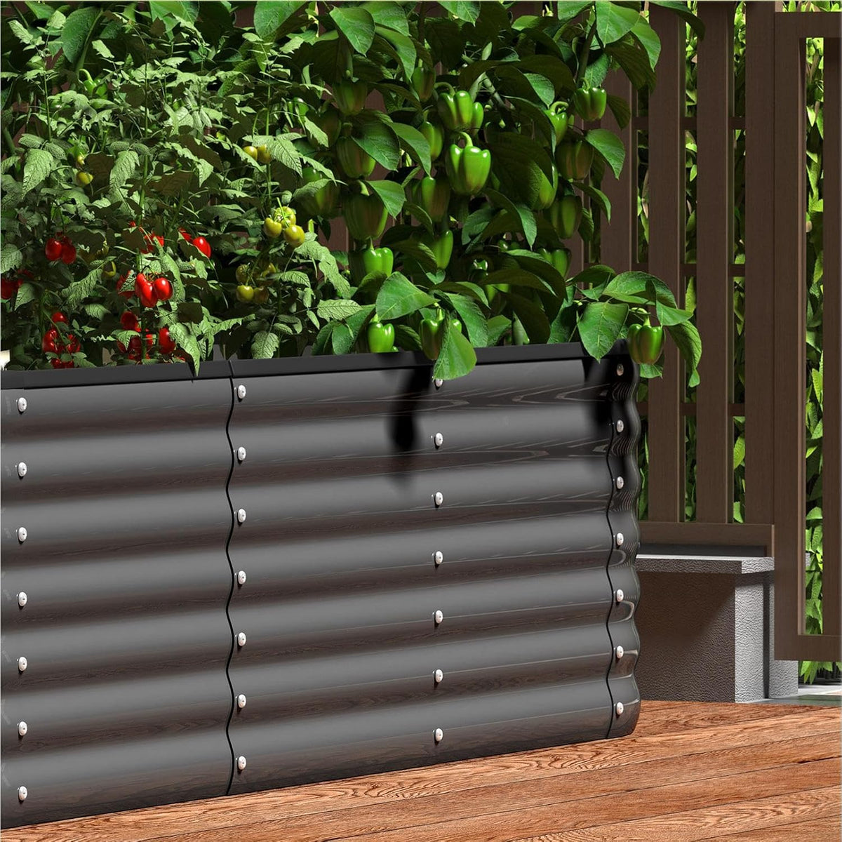 Livsip Galvanised Raised Garden Bed, 240 x 80 x 56 cm