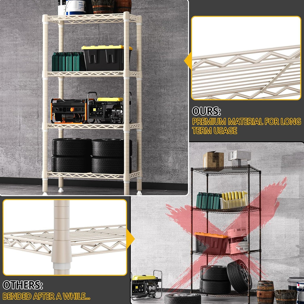 MZG Wire Storage Shelving Unit, 5 Tier