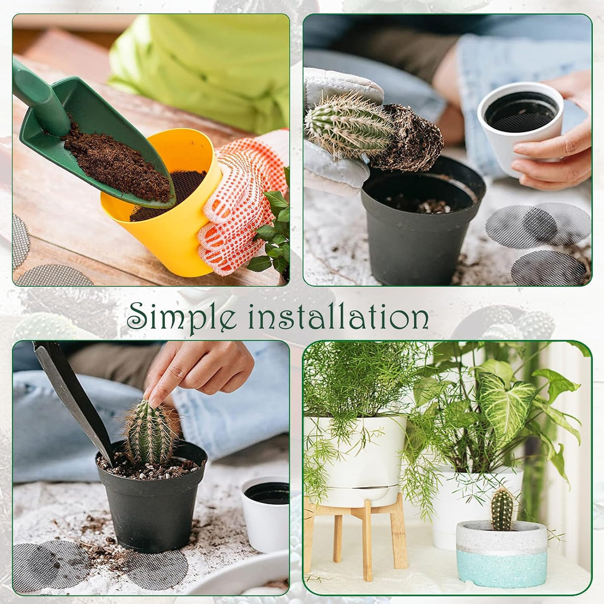 Flower Pot Drainage Mesh, 10 cm, 50 Pack
