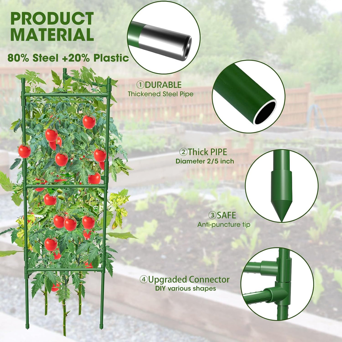 Tomato Cages, 3 Pack, 120 cm