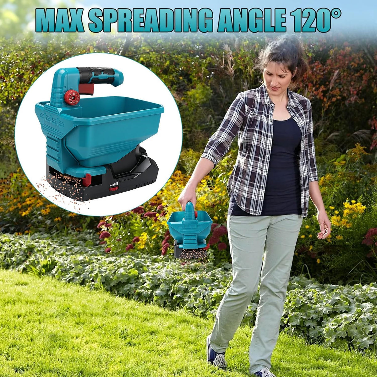 Roadtime Cordless Seed Spreader, 3.3 L, for Makita 18 V