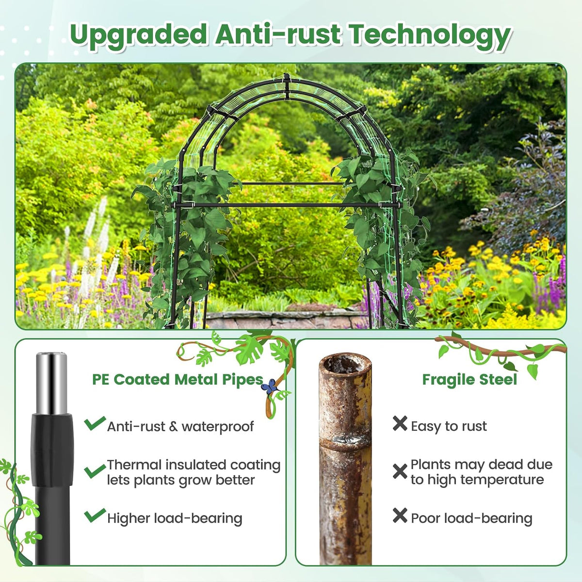 Costway Garden Arch Trellis, 230 cm