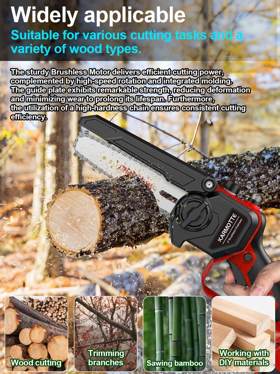 Mini Chainsaw, 6 in, with 2 Batteries