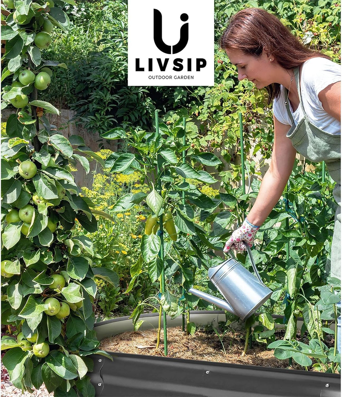 Livsip Galvanised Raised Garden Bed, 240 x 80 x 56 cm