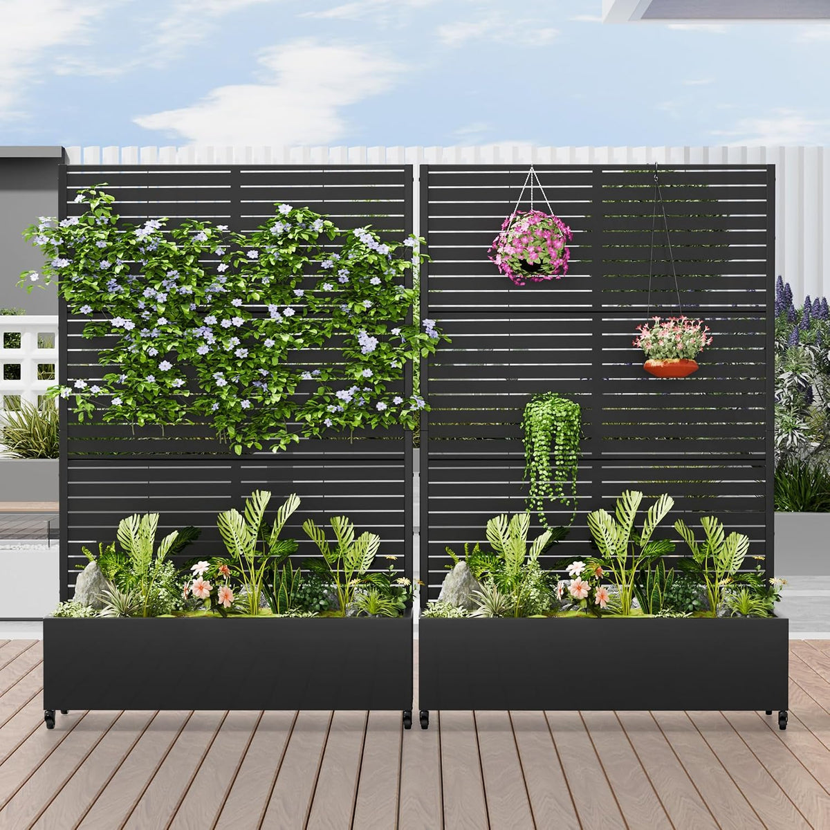 Galvanised Raised Garden Bed with Trellis