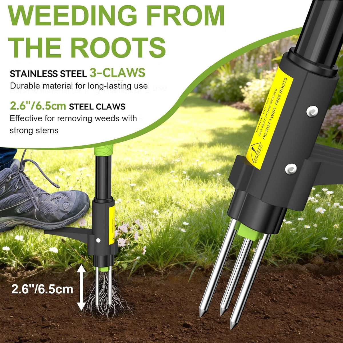 Stand-Up Weed Puller with Long Handle
