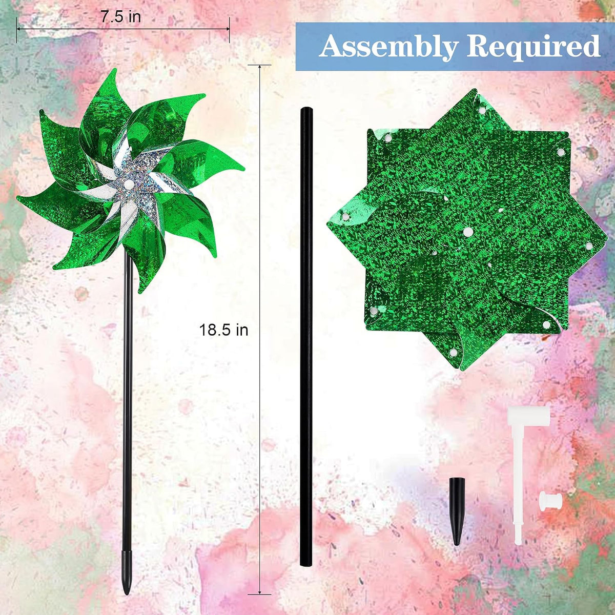 Hausse Reflective Pinwheels with Stakes, 10 Pack