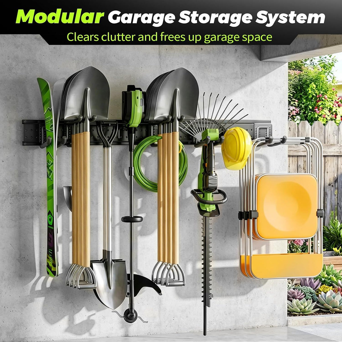 Garage Tool Organiser, Wall-Mounted, 125.7 cm