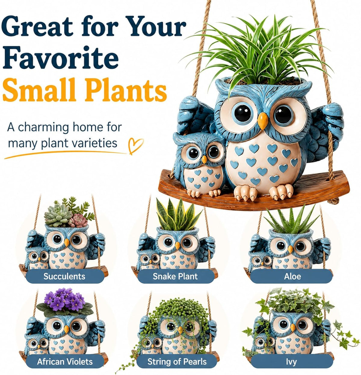 Owl Hanging Planters