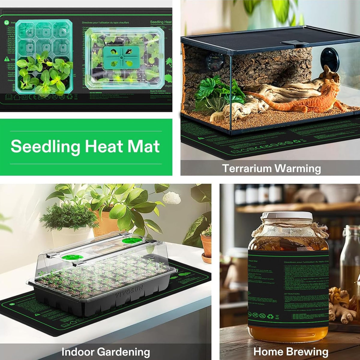 Seedling Heat Mat and Thermostat Combo, 25 x 50 cm