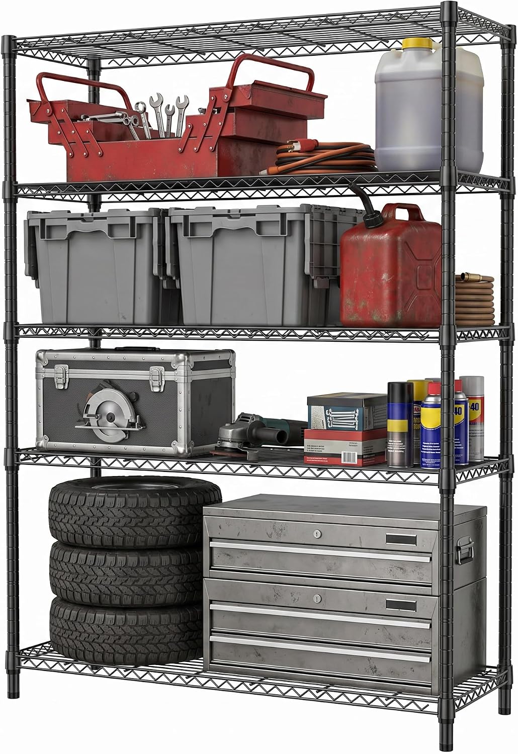 MZG Wire Storage Shelving Unit, 5 Tier