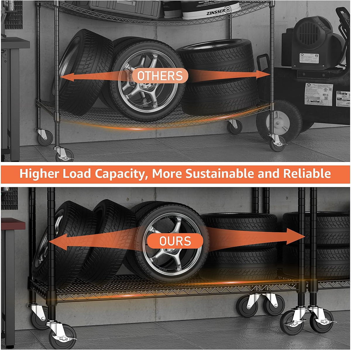 MZG Wire Storage Shelving Unit, 5 Tier