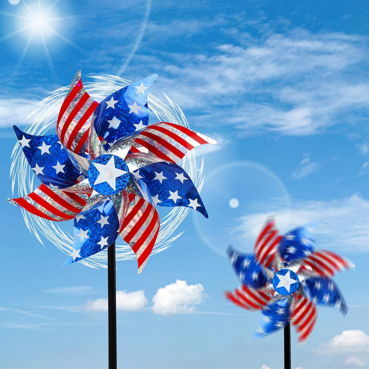 Hausse Reflective Pinwheels with Stakes, 10 Pack