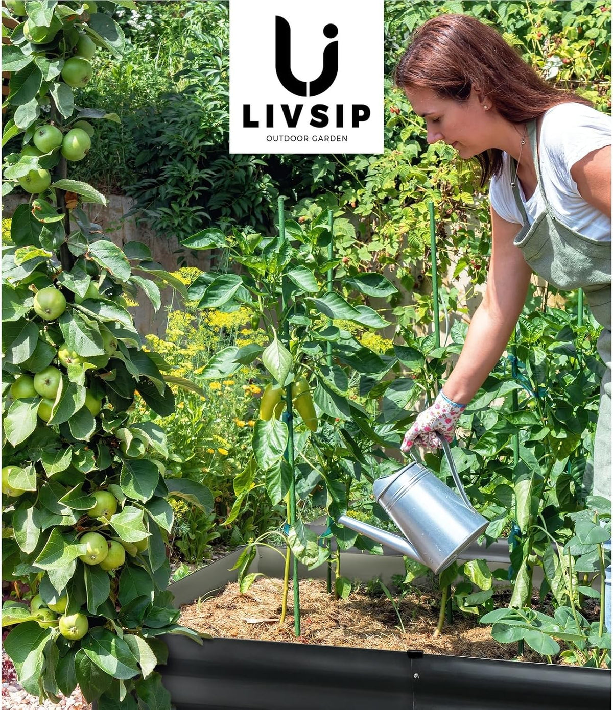 Livsip Galvanised Raised Garden Bed, 240 x 80 x 56 cm