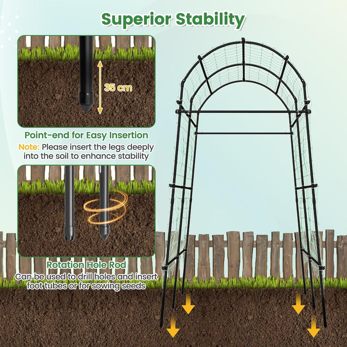 Costway Garden Arch Trellis, 230 cm