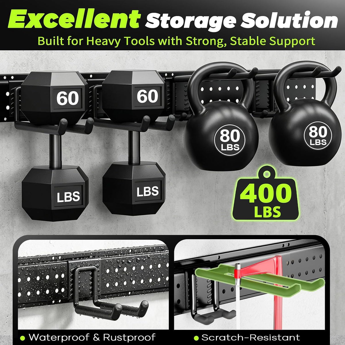 Garage Tool Organiser, Wall-Mounted, 125.7 cm