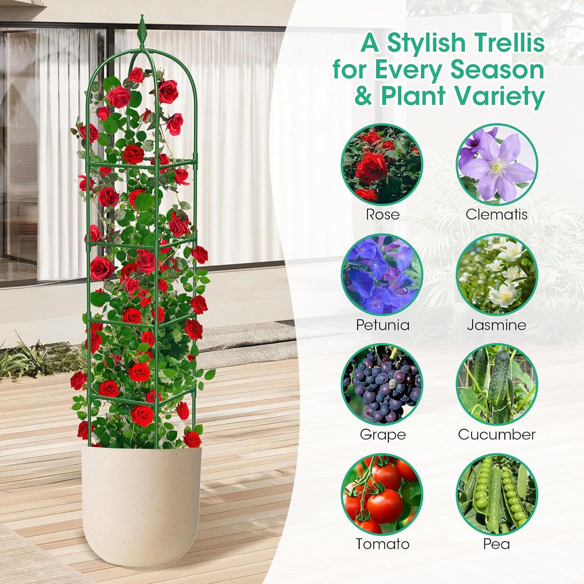 Garden Obelisk Trellis, 2 Pack, 180 cm