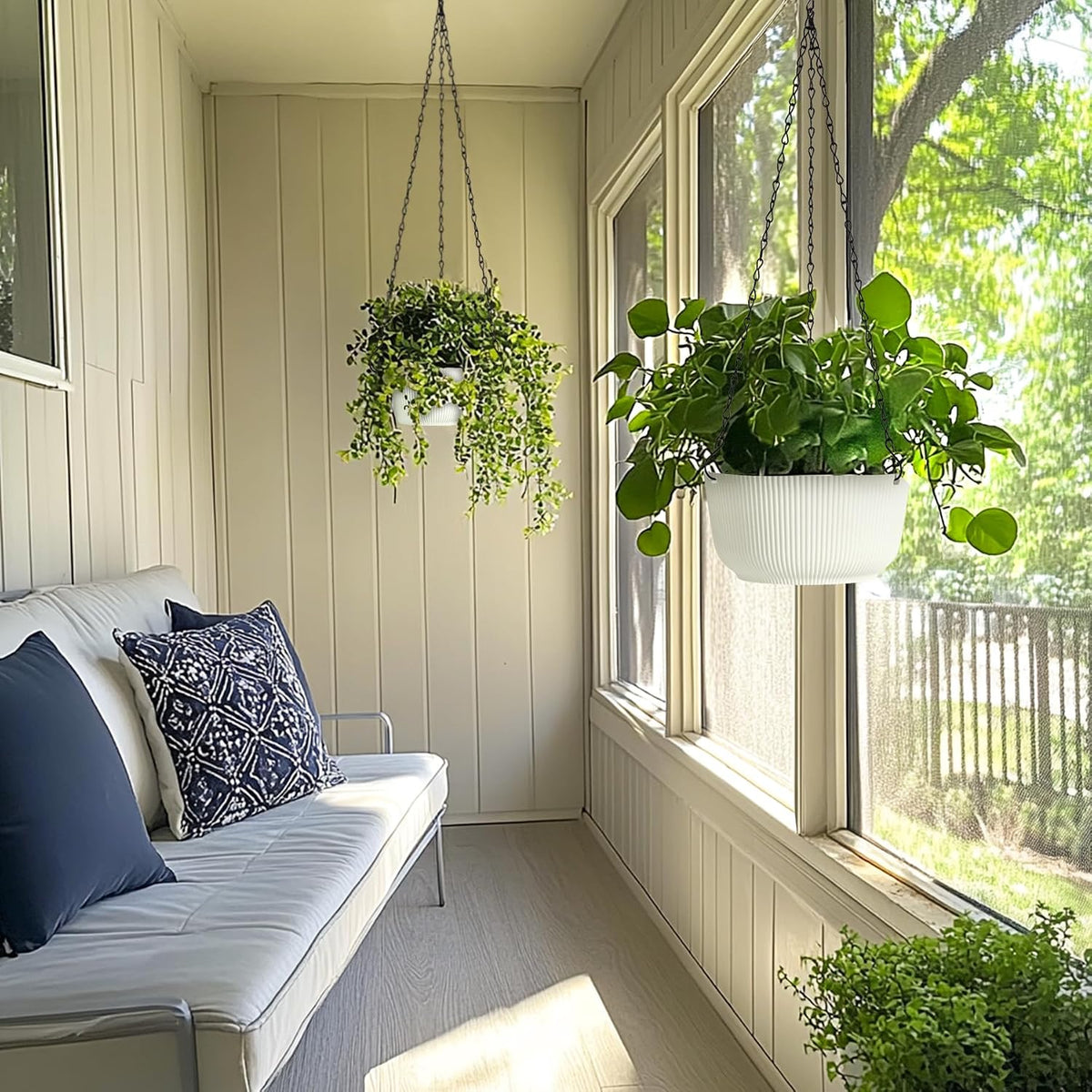 T4U Hanging Plant Pots, 2 Pack, 20 cm