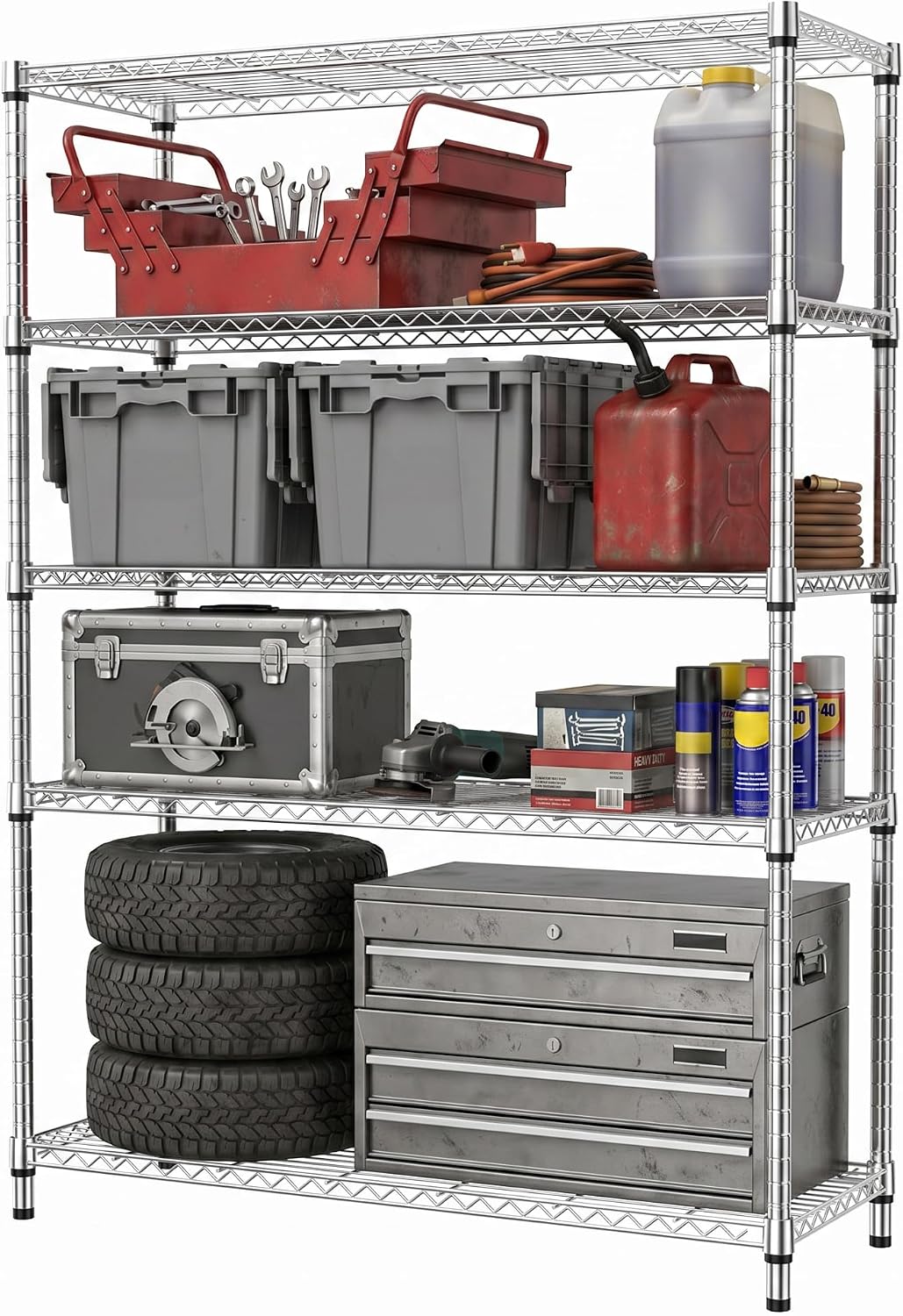 MZG Wire Storage Shelving Unit, 5 Tier