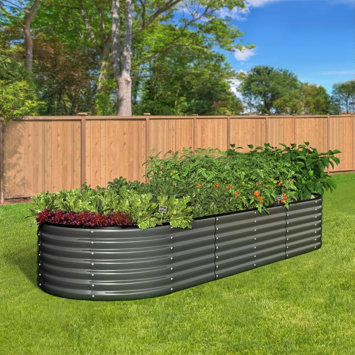 Livsip Galvanised Raised Garden Bed, 240 x 80 x 56 cm