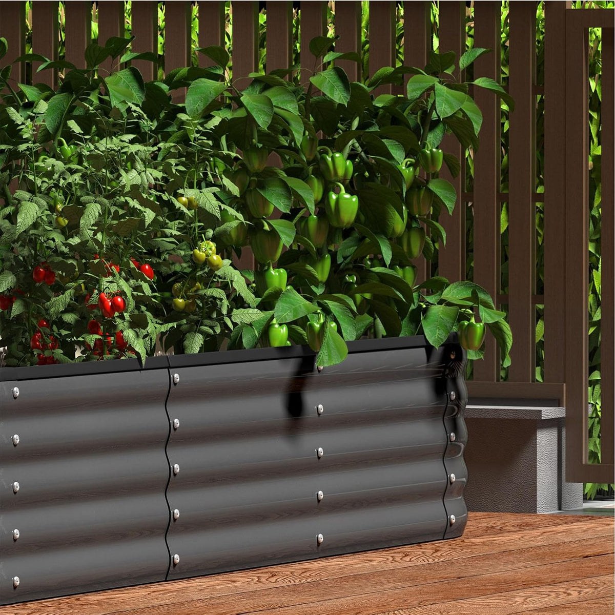 Livsip Galvanised Raised Garden Bed, 240 x 80 x 56 cm