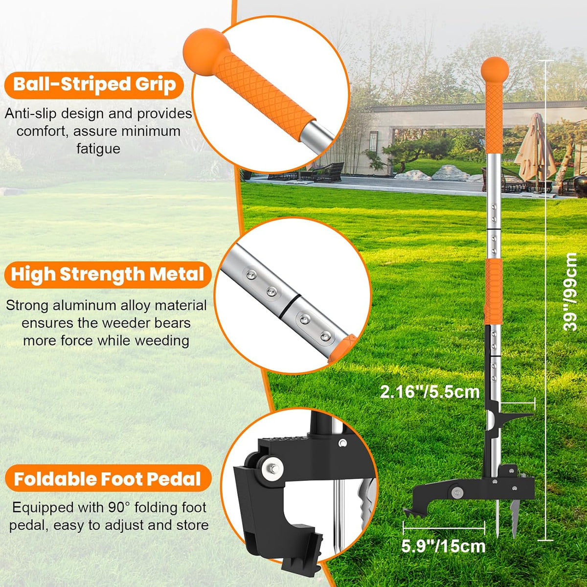 Stand-Up Weed Puller with Long Handle