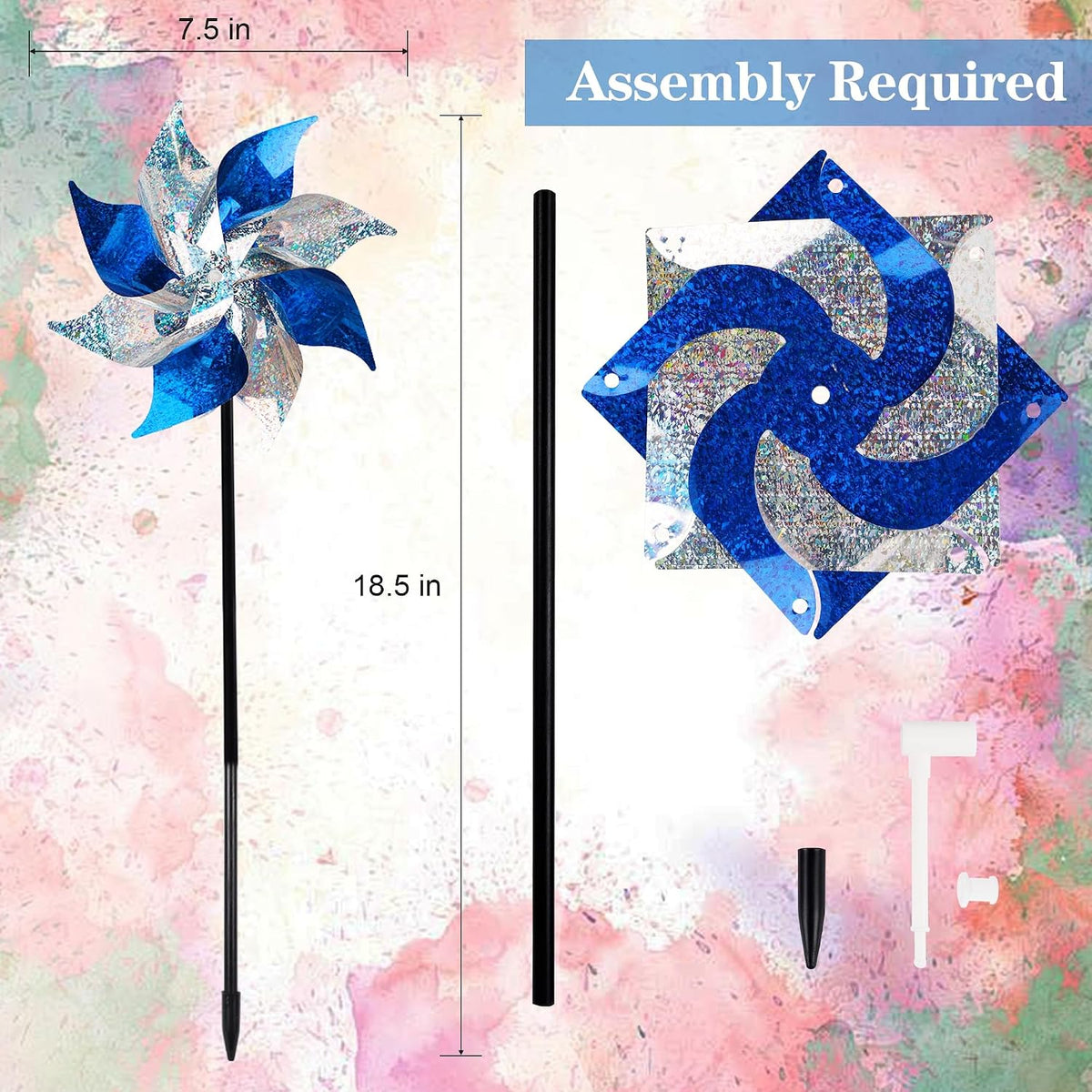 Hausse Reflective Pinwheels with Stakes, 10 Pack