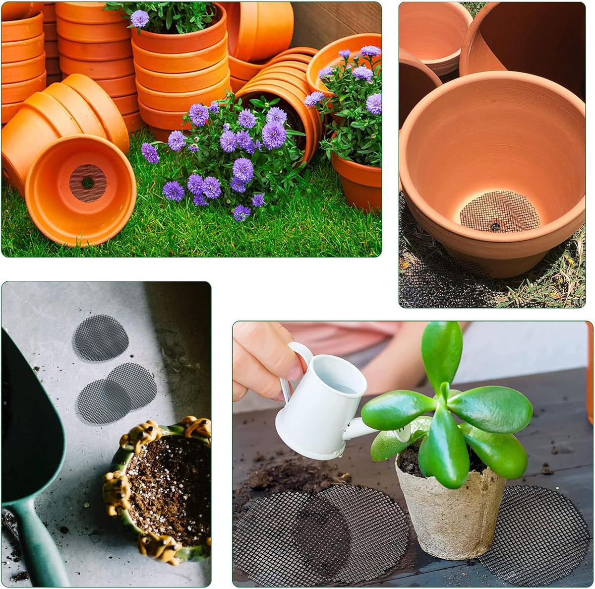 Flower Pot Drainage Mesh, 10 cm, 50 Pack