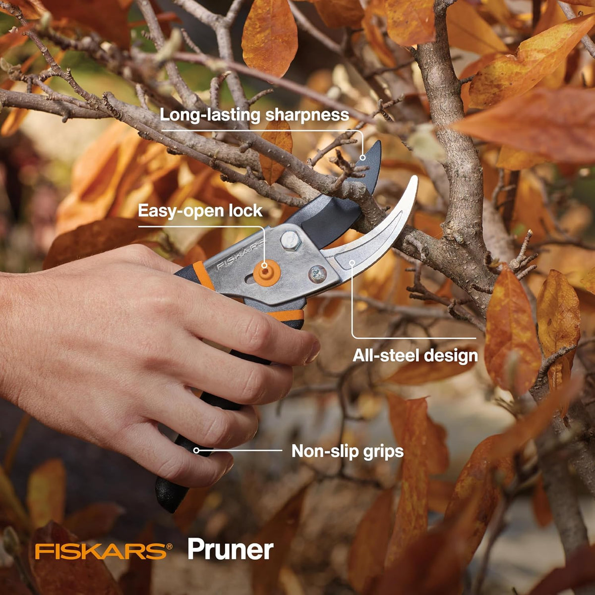 Fiskars Bypass Pruning Shears, 5/8 in